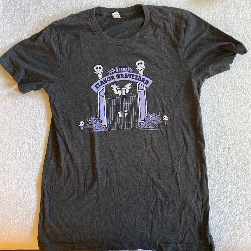 Vintage Ben & Jerry’s T-shirts from the Ben & Jerry’s flavor graveyard.